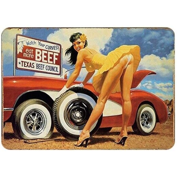 #52 Vintage Bar Metal Tin Signs Sexy Woman Retro Plaque Garage Customization Dec - Picture 1 of 1